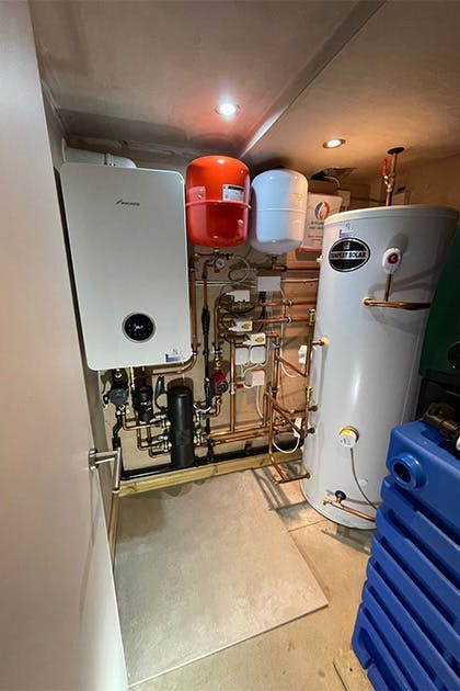 Boiler and unvented cylinder installation
